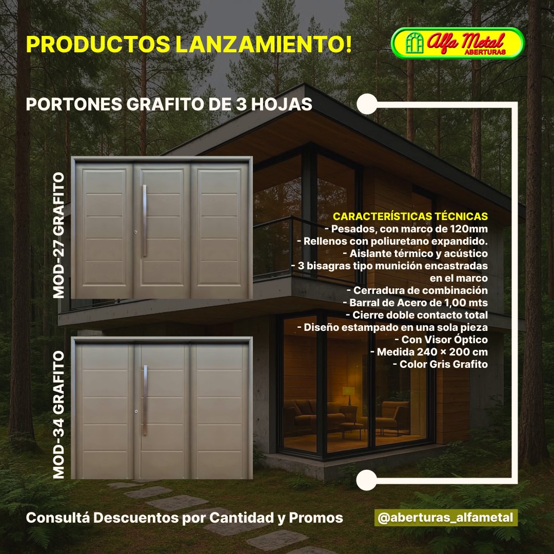 Lanzamiento portones grafito 3 hojas
